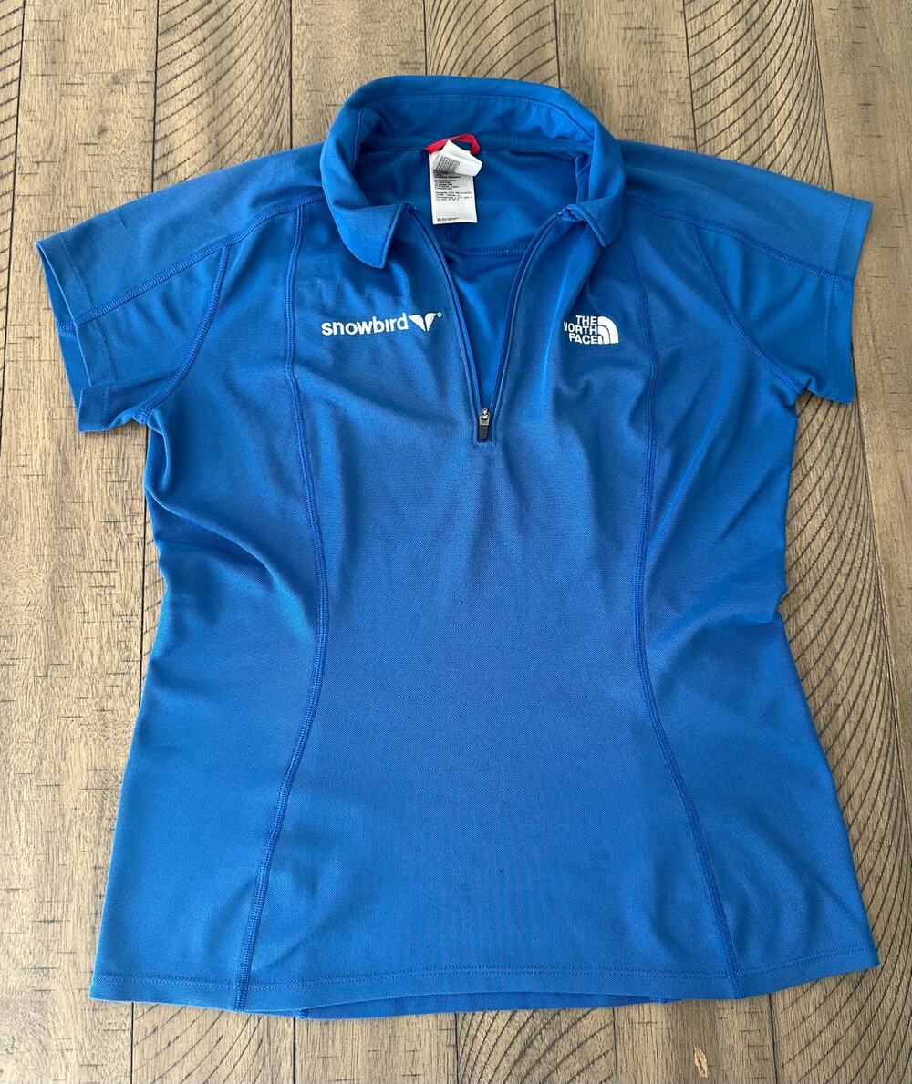 The North Face Women's Snowbird Resort Blue Polo Shirt Small Defects